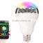 New Smart RGBW Wireless Bluetooth Speaker Bulb Music Playing Dimmable 12W E27 LED Bulb Light Lamp