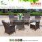Rattan wicker restaurant outdoor furniture rattan table with 4 chairs