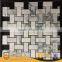 Basketweave ink white stone tile orient white mosaic for floor