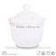 white emboss ceramic sugar bowl