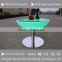 Elegant popular stainless steel rack led round coffe table, led cocktail table with IR remote control