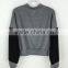 Fashion Long Sleeve Black and Grey Sweater Blouse for Women
