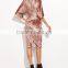 Womens Half Sleeve Crushed Velvet Wrap Dress Ladies V Neck Tunic Irregularity Velvet Knee Length Dress
