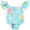 Summer infant girls off shoulder romper floral short alls