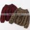 High quality raglan sleeve woolly loose sweater for girl
