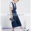 latest design 100% cotton wide leg gallus jeans pants for girl