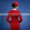 Customize 2016 Hot Sale New Arrival Red Flight Attendant Uniforms