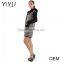 European fashion winter jacquard fur collar zipper women cardigan sweater