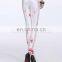 Elegant white polyester spandex leggings