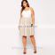 Scoop neckline mesh skirt with glitter effect women plus size clothing wholesale
