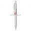 sophisticated brushed aluminum metal ballpoint pen with shiny chrome accents