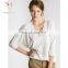 Женский свободный вязаный светр из cashmere с вырезом в форме буквы V и короткими рукавами