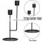 2 Wick Iron Taper Candlestick Holders Black Metal Candle Holder Decoration For Dining Table and Home Decor