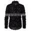 Wholesale customization Men's shirt Casual and comfortable Long sleeve Loose Single-breasted Three-dimensional feather shirt