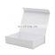 Custom brand printing a5 shallow plain white magnetic gift present box with ribbon