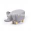 Mini Cute White Animal Rhinoceros Elephant Shape Wood Velvet Fabric Children Kids Stool Footstool