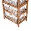 Wicker 5 Drawers Units Wooden Storage Cabinet Basket Natural