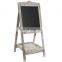 Decorative Vintage White Washed Brown Wood Large Freestanding Chalkboard Message Board Easel