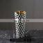 New Design Minimalist Porcelain Black And White Grid Ceramic Table Centerpiece Flower Vase Geometric Artificial Vase