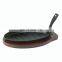 OEM pre-seasoned enameled cast iron pizza pan with round thread