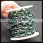 LFD-0017C ~ Wholesale Silver Plated Wire Wrapped Faceted Green Stone Chain Beaded Jewelry Making