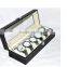 wrist watch g&p collection High quality PU leather watch storage box 6 slots display watch box for home use