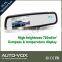 4'' classic car mirror reversing mirror monitors with 2 temperatures sensors and compass