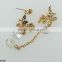 Butterfly gold simple design crystal jewelry cuff earring E1591