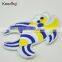 vivid blue and yellow lovely embroidery fish patch for children decoration WEF-062