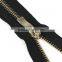 2015 top quality light golden teeth customized puller cheap price metal zipper