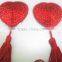 Medical Silicone Breathable Red Sequin Pasties And Tassels