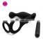 silicone anal plug with cock ring sex toy E012