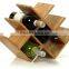 New Design W Shape 8 Bottle Tabletop Bamboo Wine Rack Wholesale