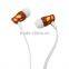 Unique mobile accessories, headphones earphone with flat cable, tangle free cable earphone earhook eartips manufacturer