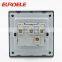Black Acylic big push button 3 gang switch socket