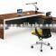 Top grade walnut L shape office working table and chair made in China(FOH-JC2420-A)