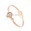 Women's Jewelry 18K Rose Gold Special Shaped Rhinestone Cuff Bangle Bracelet