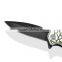 Camping Scenic folding knife with Black Blade & bear logo aluminum handle