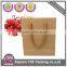 Kraft paper bag with ribbon handle