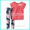 2016 New baby kids clothing set floral jegging,baby summer clothes set children suit sets