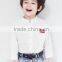 Stand collar cotton long sleeve shirt for kids