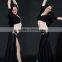 Wuchieal New design Sexy Women Belly Dance Costume Top and High Split Skirt