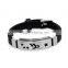 New Arrival Black Leather Bracelet Fashion Metal Five-Points Star leather bangles Customize Jewellery