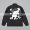 Custom Coach Jacket High Quality Black Men Nylon Coach Jacket with Hood and Custom Inside Linning, Embroidery, Logos, Printing