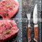 color wood casting handle stainless steel steak knife and fork