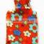 large hot water bag with fleece cover orange colourful six side flowers