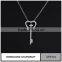 Custom fashionable 925 silver charm key pendant necklace