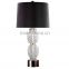Middle East style round base design living room table lamp with gold vase and long cylinder linen shade