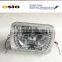 7' SQUARE BMC CRYSTAL GLASS LED HALO RING 12V/24VAuto Halogen Semi Sealed Beam Auto Halogen Lamp H4 or HID
