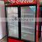 Double door Electric pepsi vertical display fridge freezer